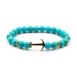 Turquoise Beaded Anchor Bracelet