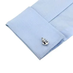 Anchor Cufflinks -Citrusreef Store anchor cufflink on shirt