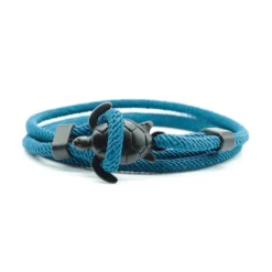Sea Turtle Rope Bracelet -Citrusreef Store black blue sea turtle rope bracelet