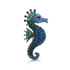 Crystal Seahorse Brooch