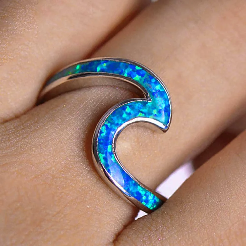Opal Ocean Wave Ring 4 Opal Ocean Wave Ring - Image 3