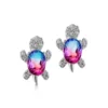 Blue & Purple Crystal Turtle Stud Earrings -Citrusreef Store blue purple crystal turtle earrings 1