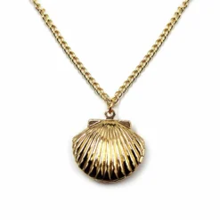 Gold Clam Shell Locket