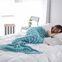 Luxury Adults Mermaid Blanket -Citrusreef Store cosy knit mermaid tail blanket fish blue 2 9a8c248f bb2f 4a6d 8d9e b8aa9d871dbb
