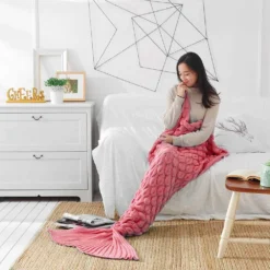 Luxury Adults Mermaid Blanket -Citrusreef Store cosy knit mermaid tail blanket fish pink 1 0b378337 e307 4a05 b35c 5cafe25dcbb5