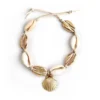 Gold Cowrie Anklet With Shell Charm 1 Gold Cowrie Anklet With Shell Charm -Citrusreef Store cowrie shell anklet with gold shell charm