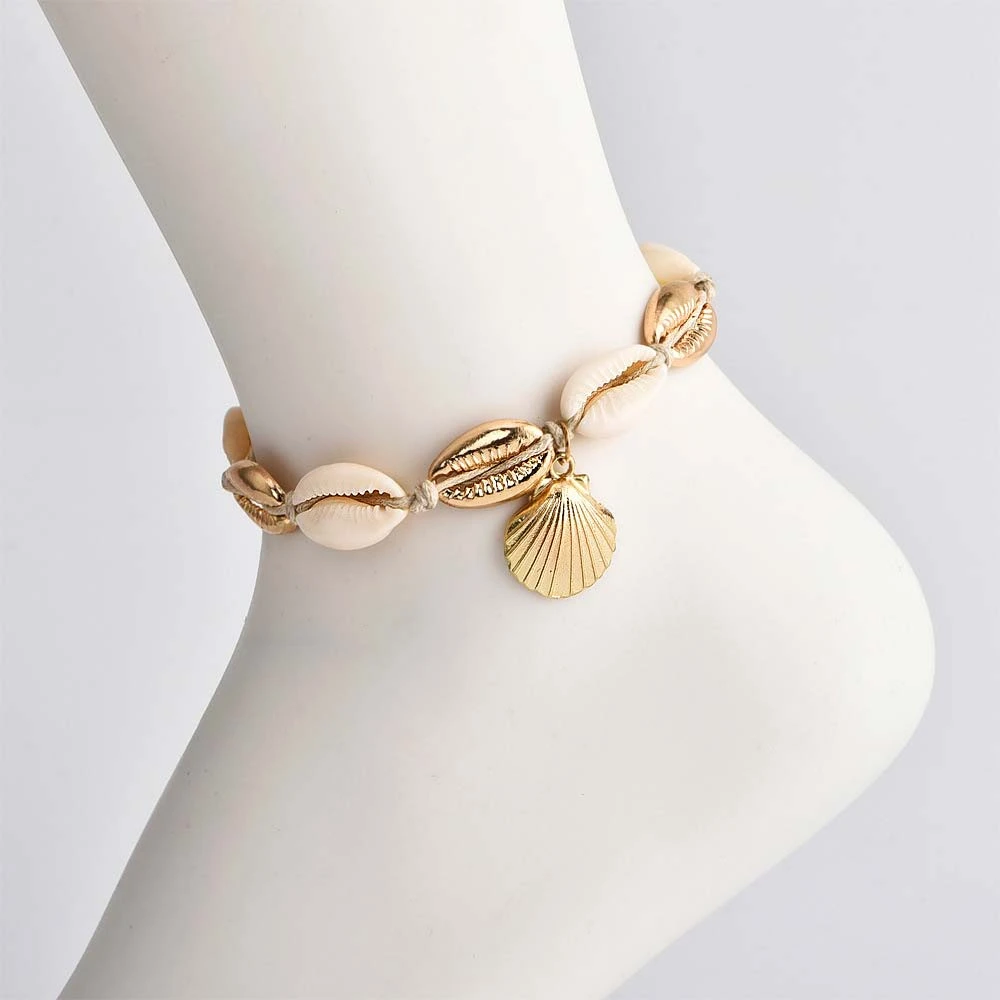 Gold Cowrie Anklet With Shell Charm 4 Gold Cowrie Anklet With Shell Charm - Image 2