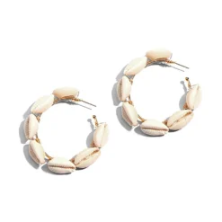Cowrie Shell Hoop Earrings