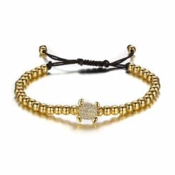 Gold Turtle Charm Bracelet