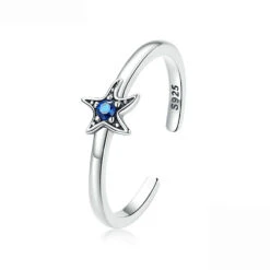 Blue Crystal Starfish Ring