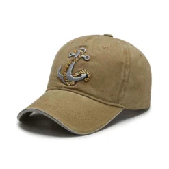 Anchor Baseball Cap -Citrusreef Store khaki anchor baseball cap