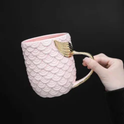 Glazed Ceramic Mermaid Mug 11 Glazed Ceramic Mermaid Mug -Citrusreef Store mermaid tail coffee mug pink gold glaze 1 1000x1000 64fc988a 371d 493b b914 96ebc2d342de