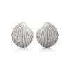 Silver Clam Shell Earrings 2 Silver Clam Shell Earrings -Citrusreef Store silver clam shell earrings 1