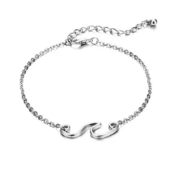 Silver Wave Anklet