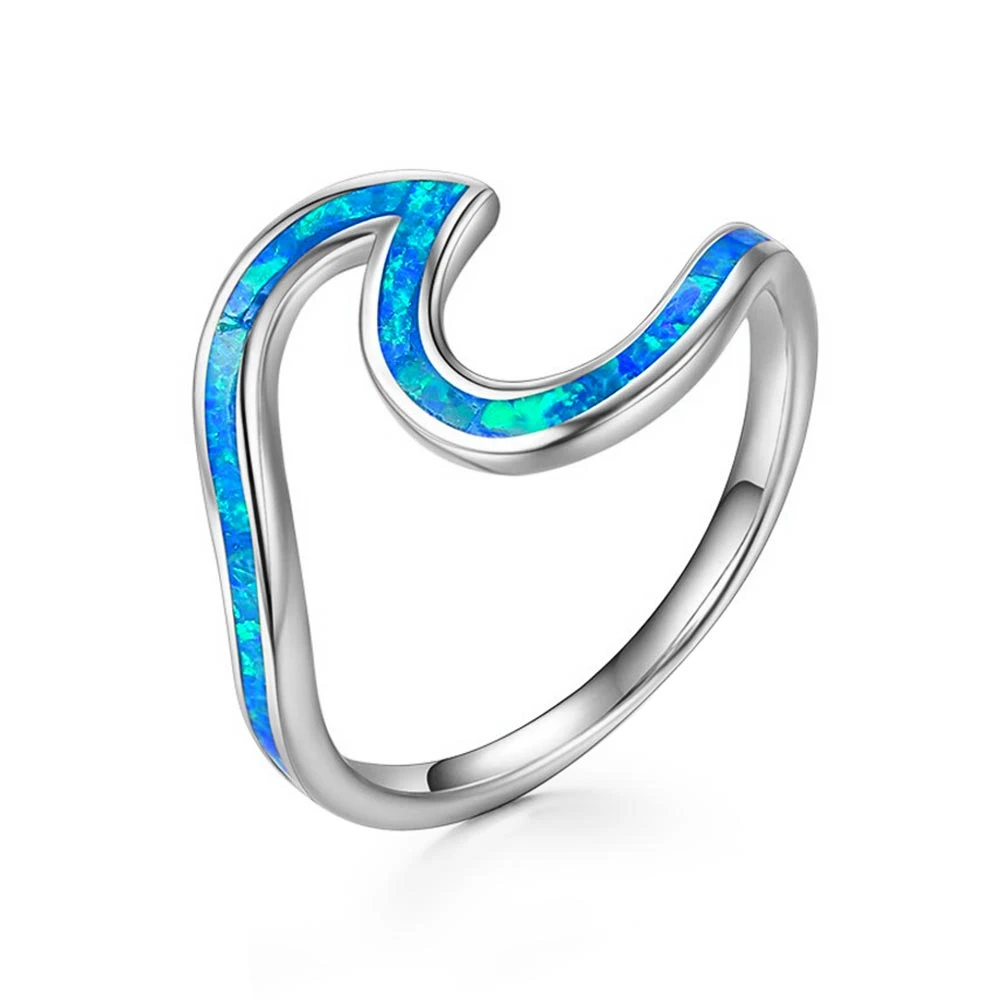 Opal Ocean Wave Ring 2 Opal Ocean Wave Ring