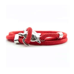 Sea Turtle Rope Bracelet -Citrusreef Store silver red sea turtle rope bracelet