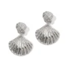 Silver Scallop Shell Earrings -Citrusreef Store silver scallop shell earrings