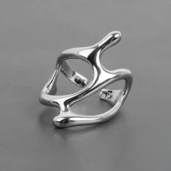 Coral Open Ring -Citrusreef Store silver sea fan coral ring 3