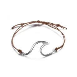 Ocean Wave Anklet On Cord