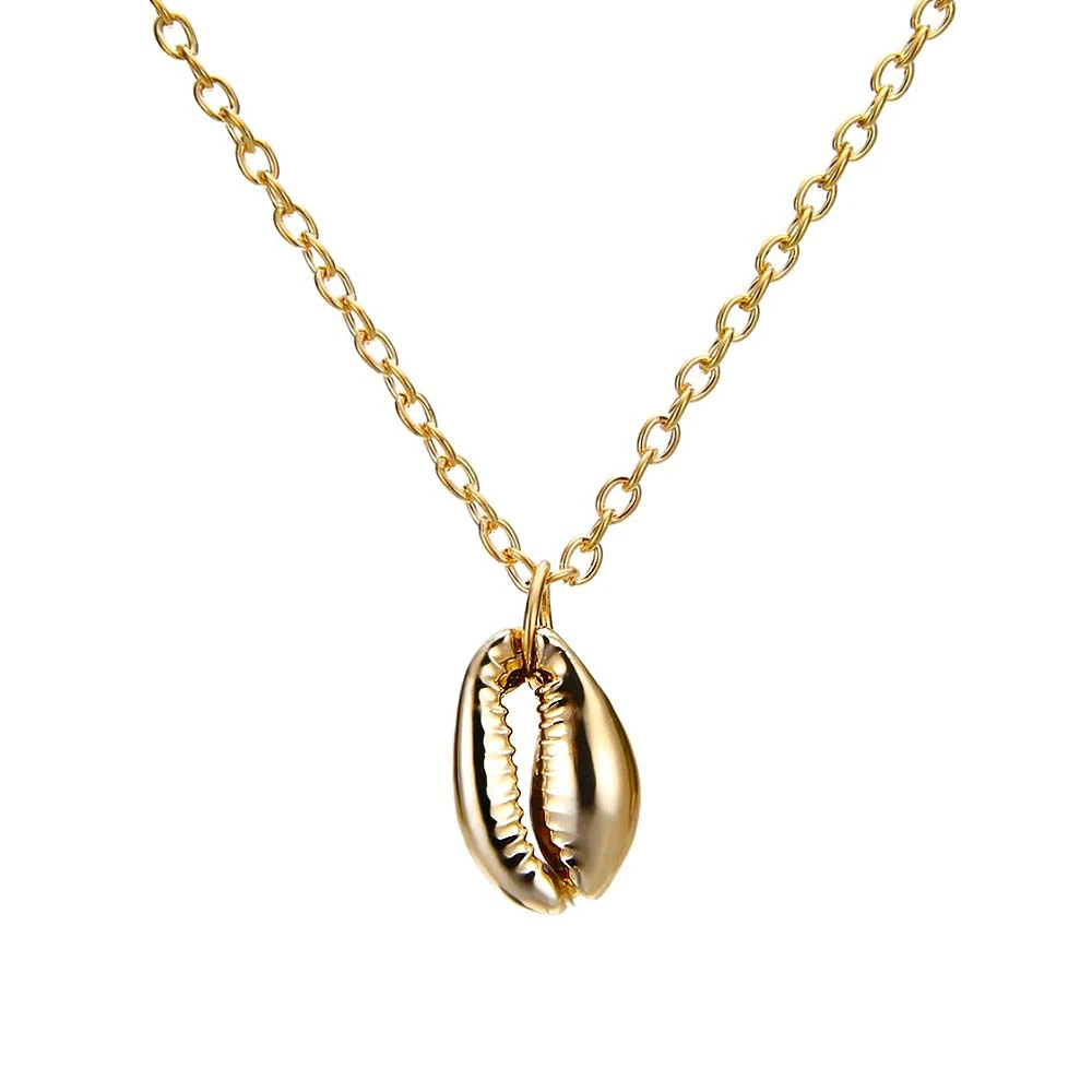 Gold Cowrie Pendant Necklace 3 Gold Cowrie Pendant Necklace