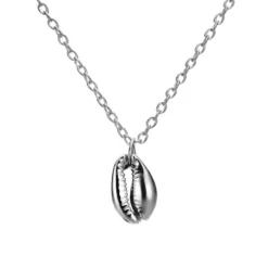 Silver Cowrie Pendant Necklace
