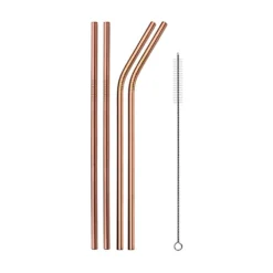 Rose Gold Metal Straws