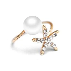 Pearl & Gold Starfish Ring