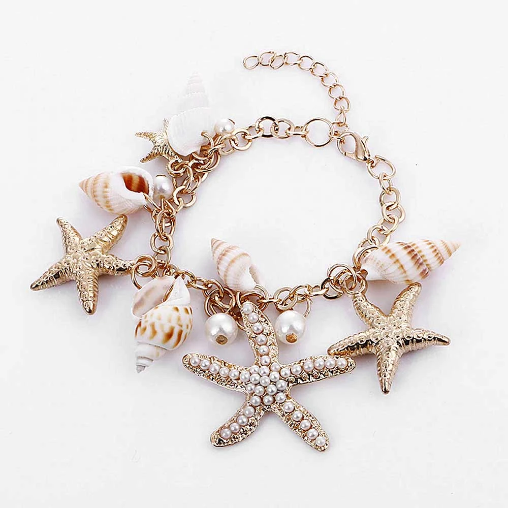 Gold Starfish Charm Bracelet 4 Gold Starfish Charm Bracelet - Image 2