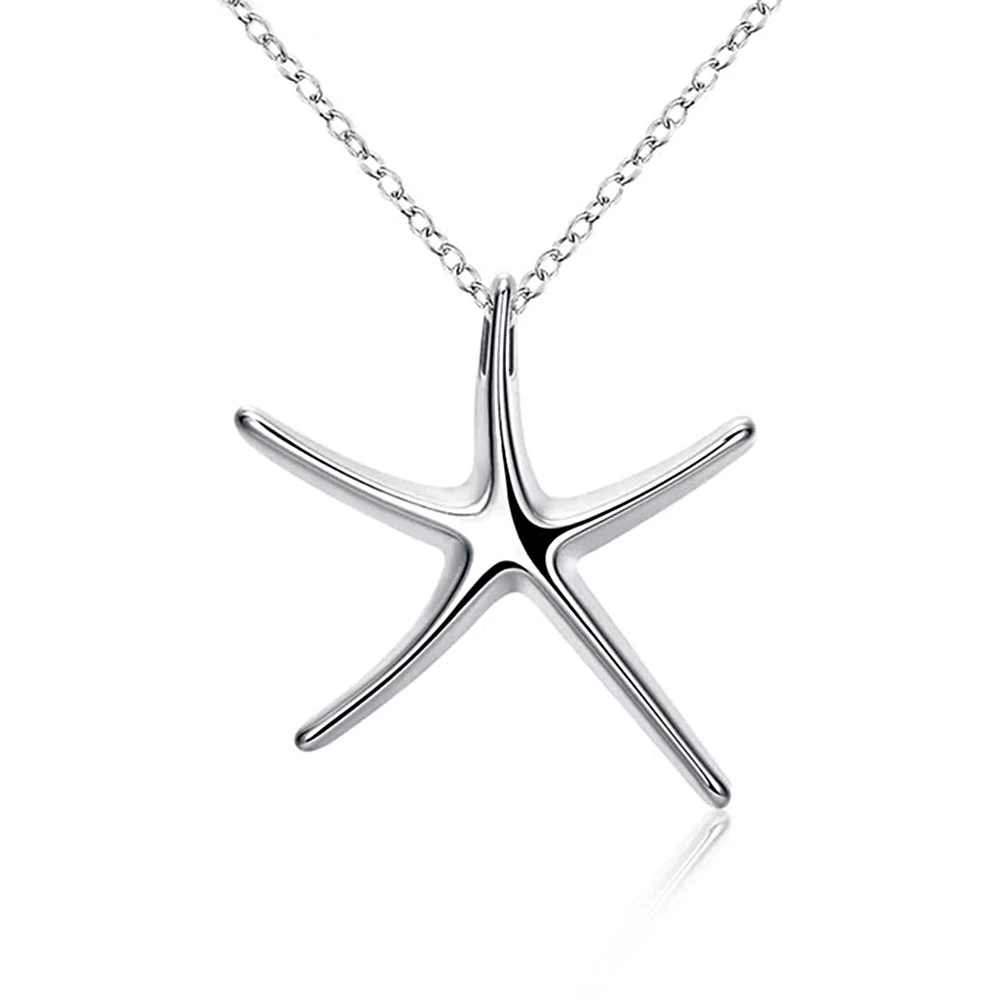 Solid Silver Starfish Necklace 2 Solid Silver Starfish Necklace