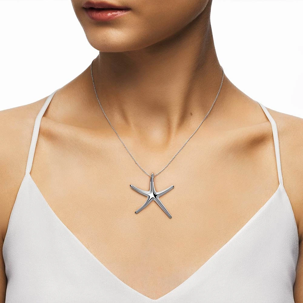 Solid Silver Starfish Necklace 3 Solid Silver Starfish Necklace - Image 2