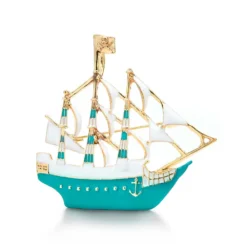 Sailboat Brooch Pin -Citrusreef Store turquoise sailboat pin brooch