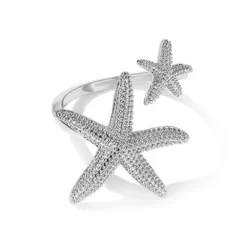 Twin Starfish Ring -Citrusreef Store twin starfish ring silver