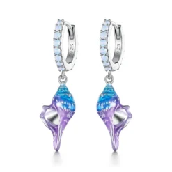 Iridescent Conch Earrings