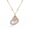 White Pearl Turbo Shell Necklace -Citrusreef Store white pearl turbo shell necklace