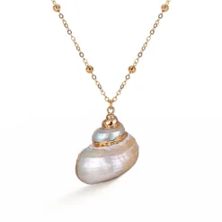 White Pearl Turbo Shell Necklace