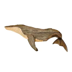 Wooden Whale Wall Decor